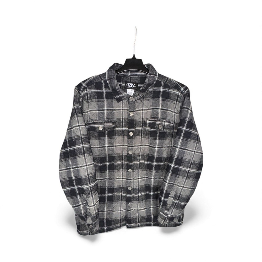 Rugged Wear Plaid Fleeced Lined Button Up Jacket Mens XL